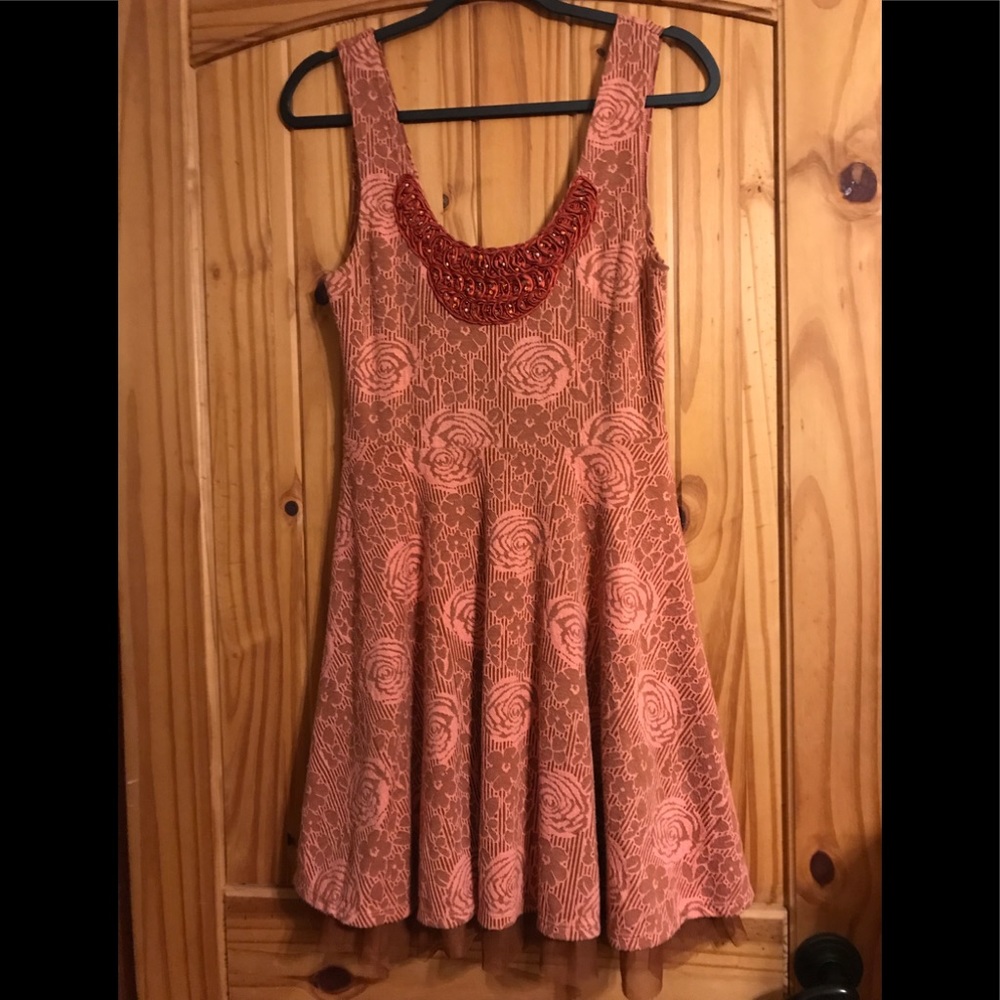 Free People orange floral dress